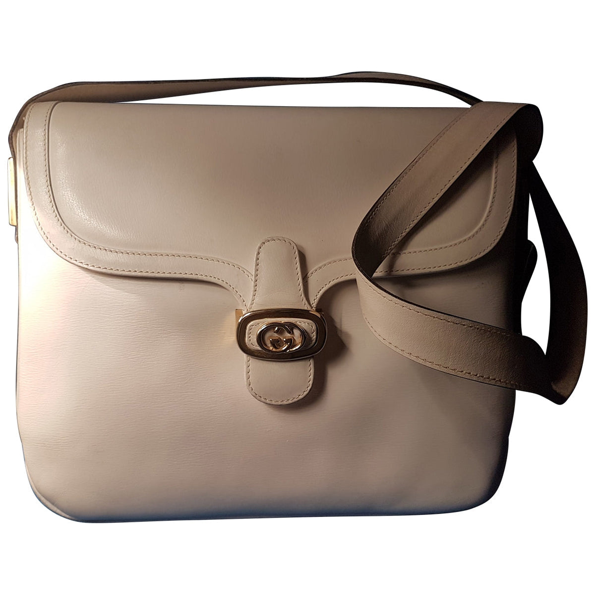 Gucci ecru leather handbag