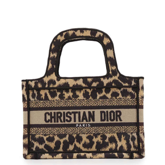 Dior Leopard Book Tote Beige/BlackS5475ZRHM Canvas Size Mini