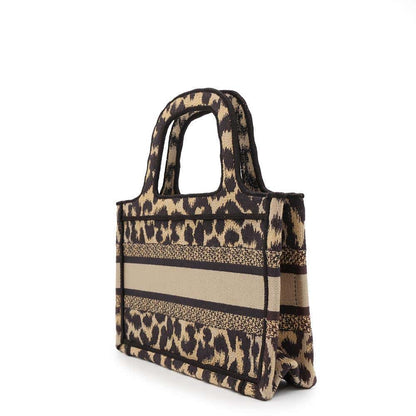 Dior Leopard Book Tote Beige/BlackS5475ZRHM Canvas Size Mini