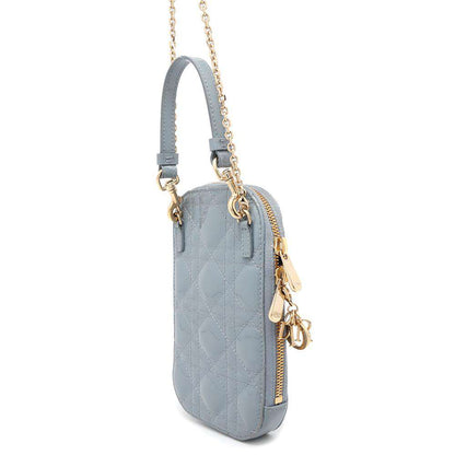 Dior cannage phone holder Light BlueS0872OVRB Patent Leather