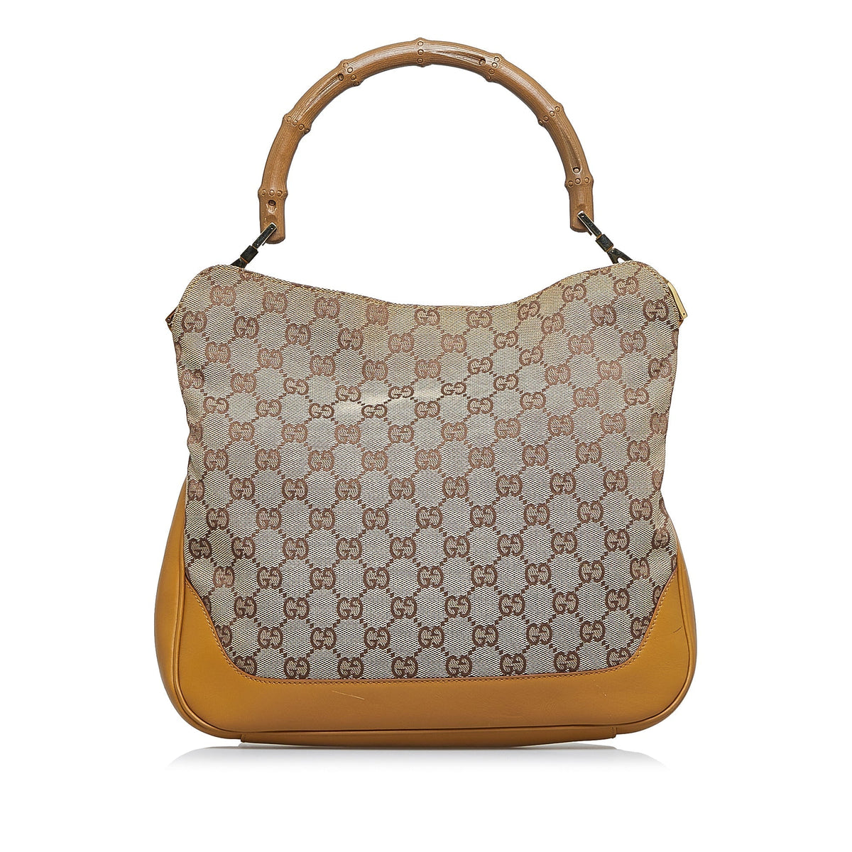 GUCCI GG Canvas Bamboo Web Satchel