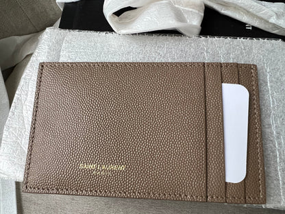 Yves Saint Laurent (YSL) Dark Beige Uptown Chain Wallet