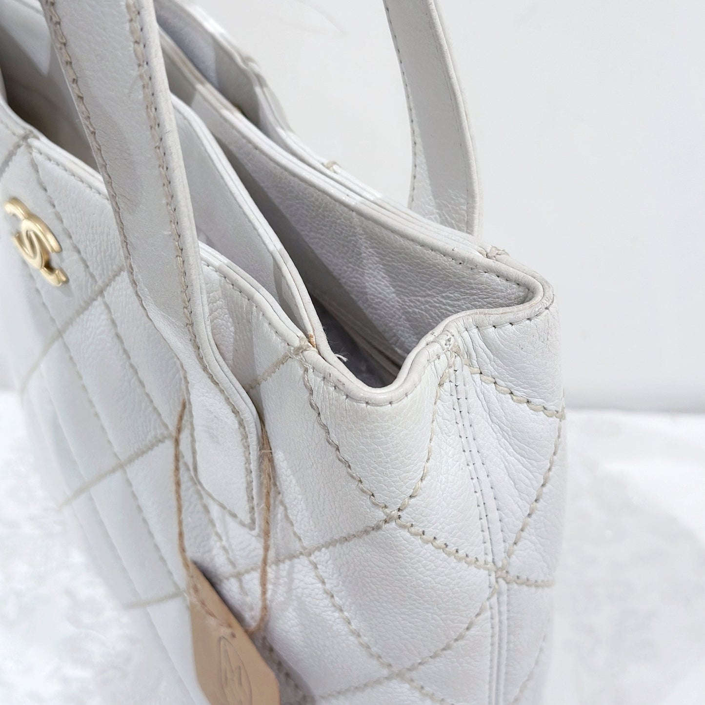 Chanel vintage wild stitch cc caviar tote bag