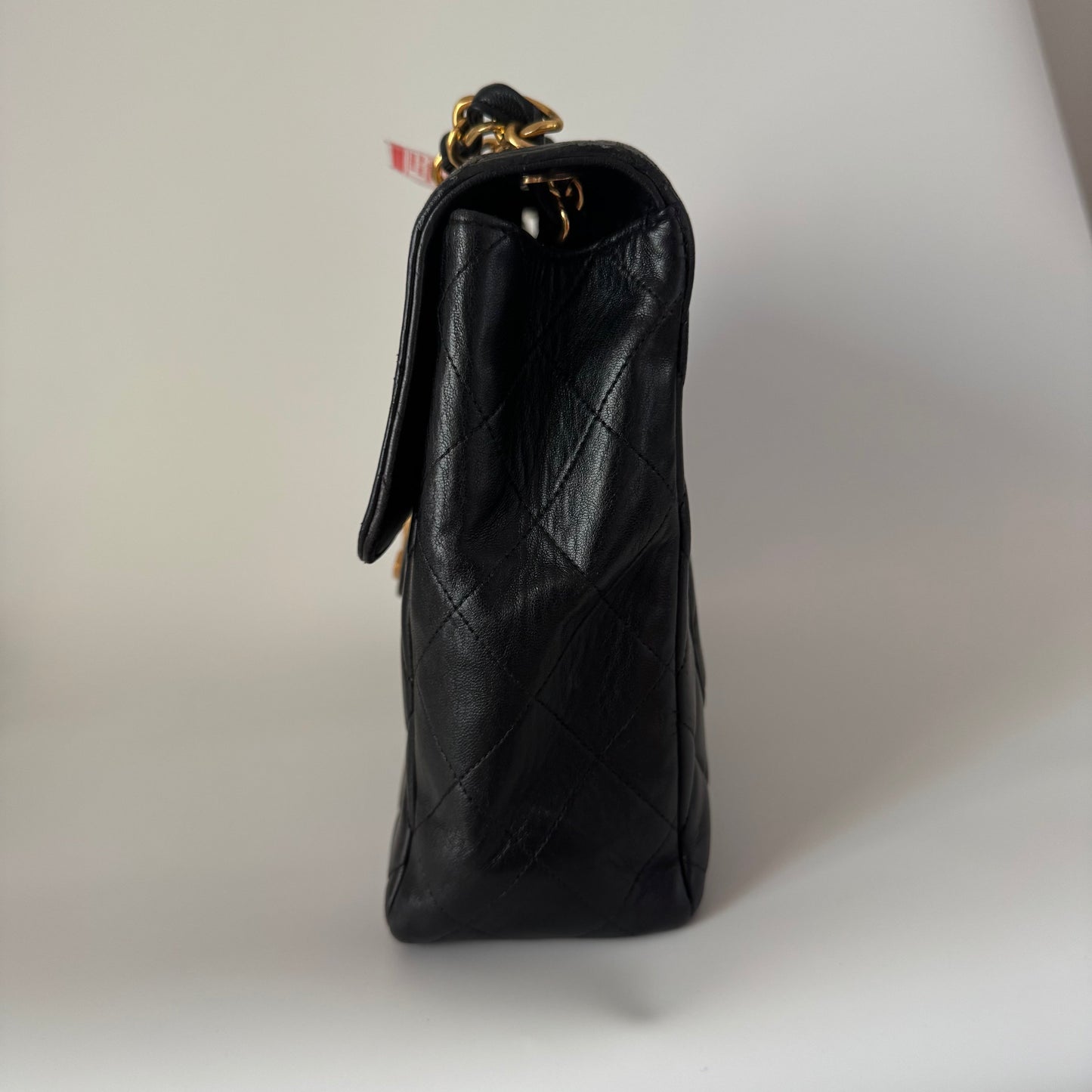 Chanel Vintage Classic Maxi Flap Black Lambskin Leather Giant CC 24 Gold Hardware