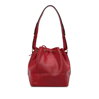 Red Louis Vuitton Epi Petit Noe Bucket Bag
