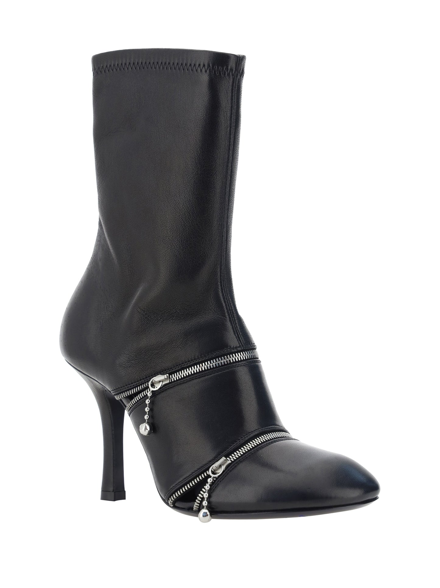 Burberry Women Peep Heeled Ankle Boots