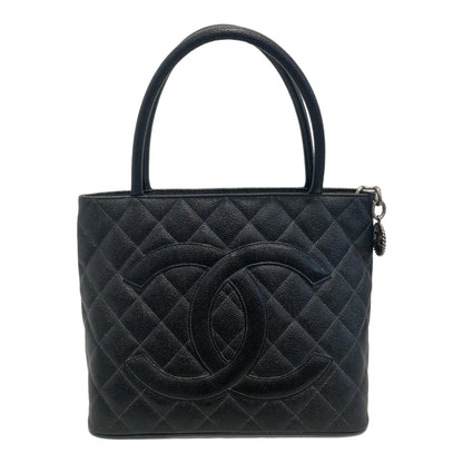 Chanel Hand Bag Leather BLK Quilted Caviar Tote