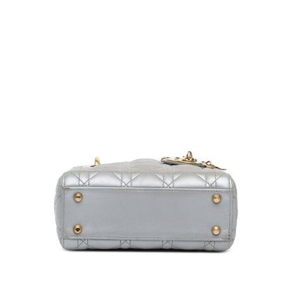 Mini Metallic Lambskin Cannage Lady Dior