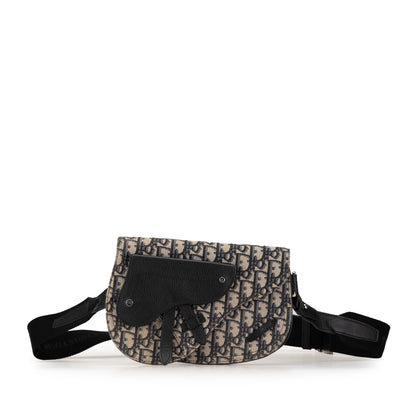 Oblique Canvas Saddle Messenger Pouch