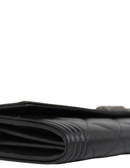 Chanel Black Quilted Large Boy Gusset Flap Wallet