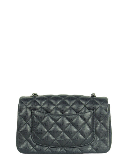 Chanel Dark Navy Caviar Rectangular Mini Flap