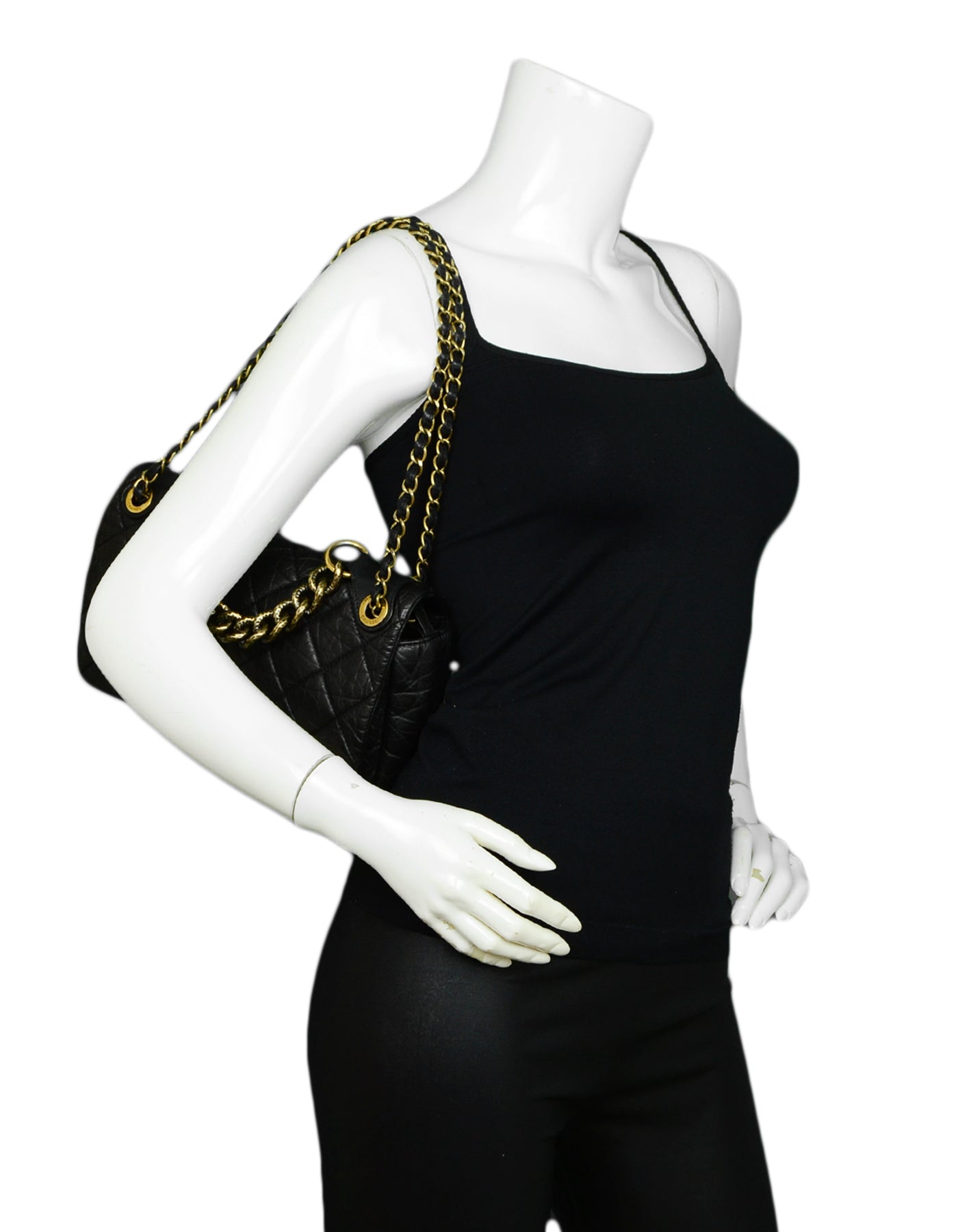 Chanel Black Calfskin Quilted Leather Medium Paris-Bombay Pondichery Flap Bag