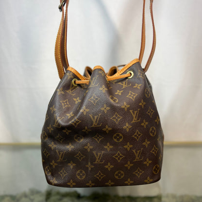 LOUIS VUITTON Vintage Noe Brown Monogram Canvas Bucket Bag