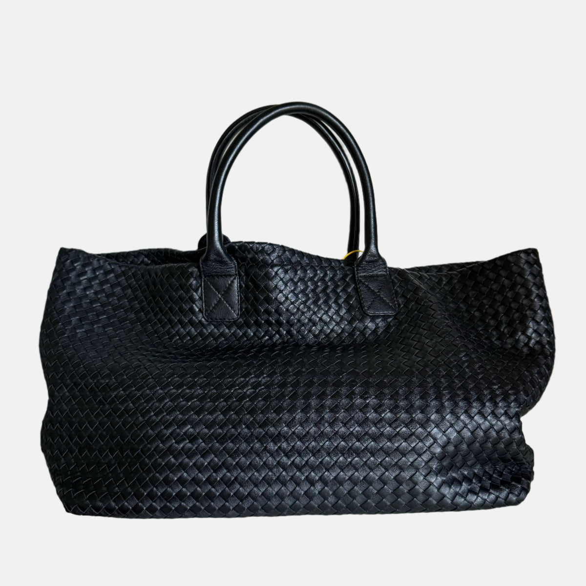 Bottega Veneta Cabat Large Intreccio Leather Tote Bag Black 40cm