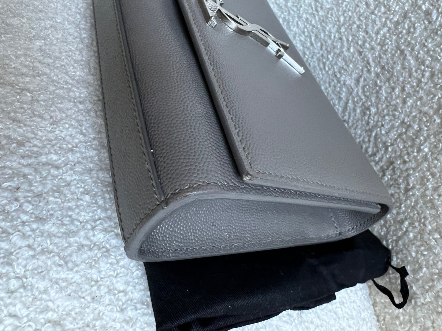 Yves Saint Laurent (YSL) Grey Small Kate with Silver Hardware