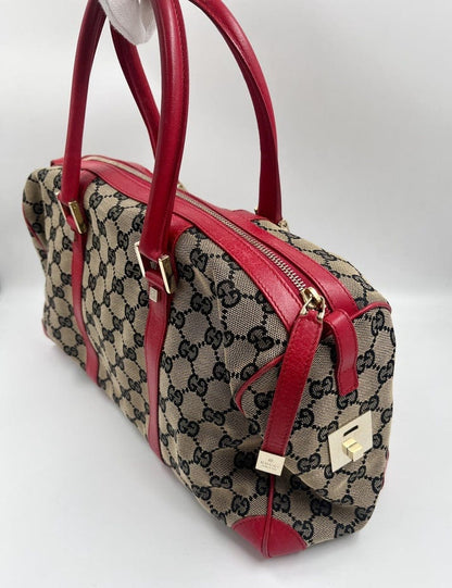 Vintage Gucci Abbey Boston Bag in GG Canvas