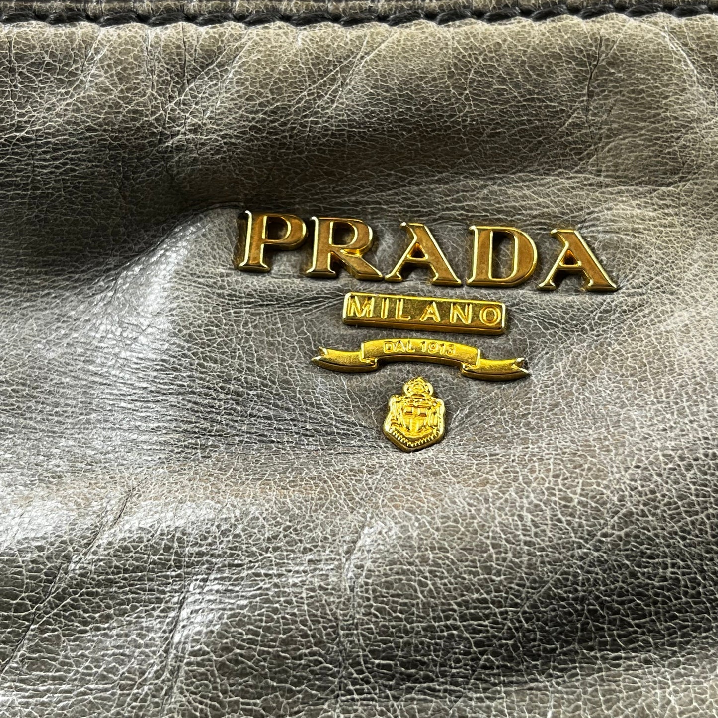 Prada Fumo Vitello Shine Hobo Bags TS3738