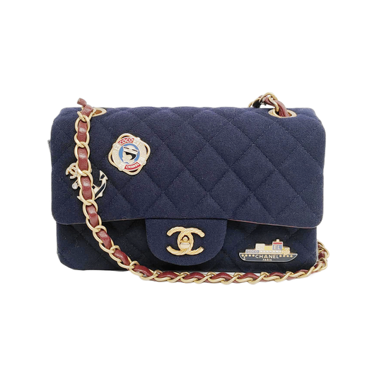 Chanel Classic Flap Mini Métiers d'Art Paris-Hamburg 2018 Wool Nautical Charms