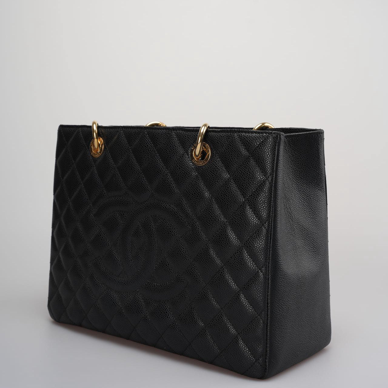 Chanel GST Black Bag in Cavier Leather with  Gold Hardware from 2014