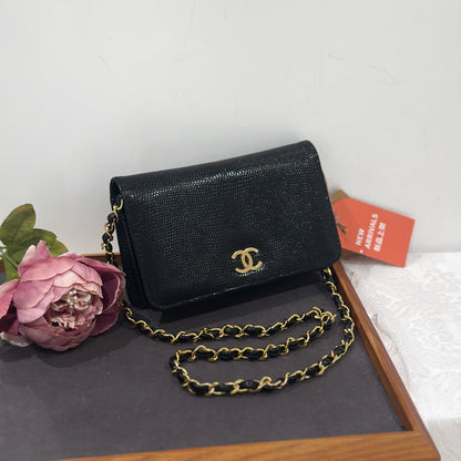 Chanel vintage lizard skin chain bag