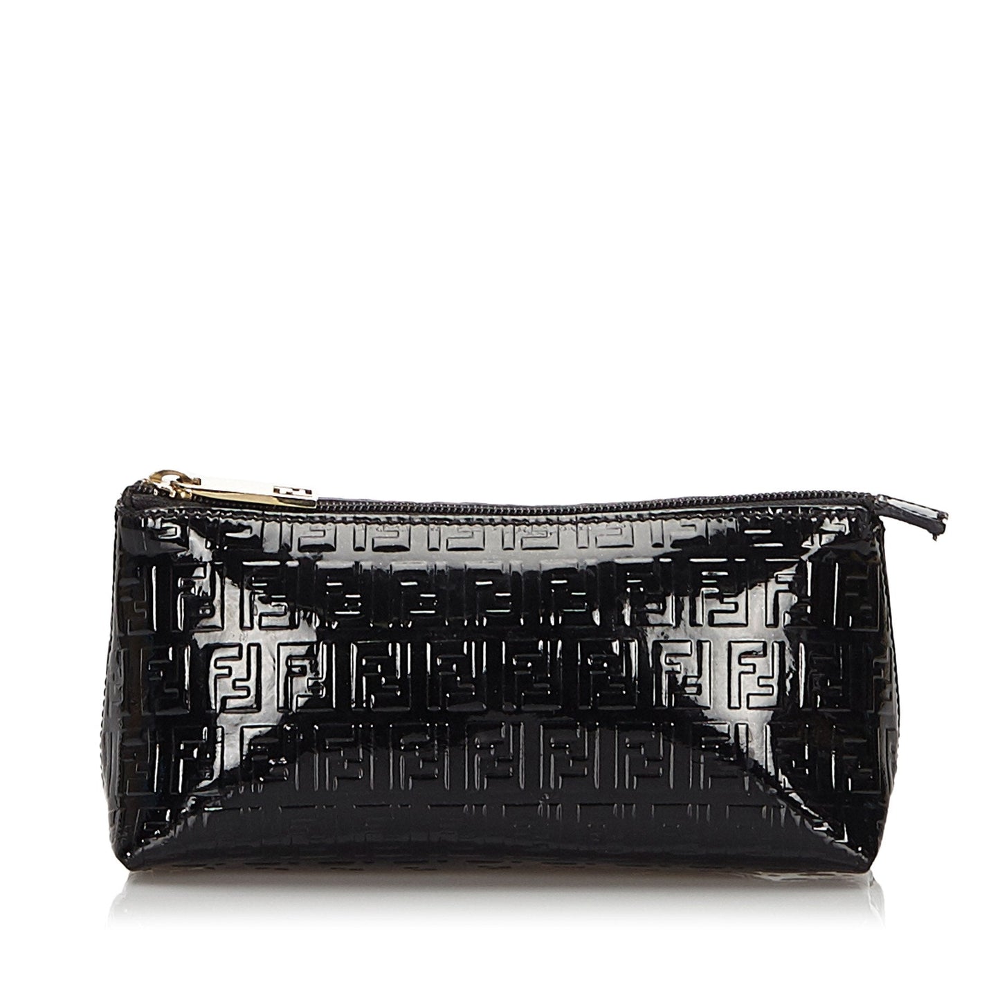Fendi Black Patent Leather Zucchino Pouch Italy