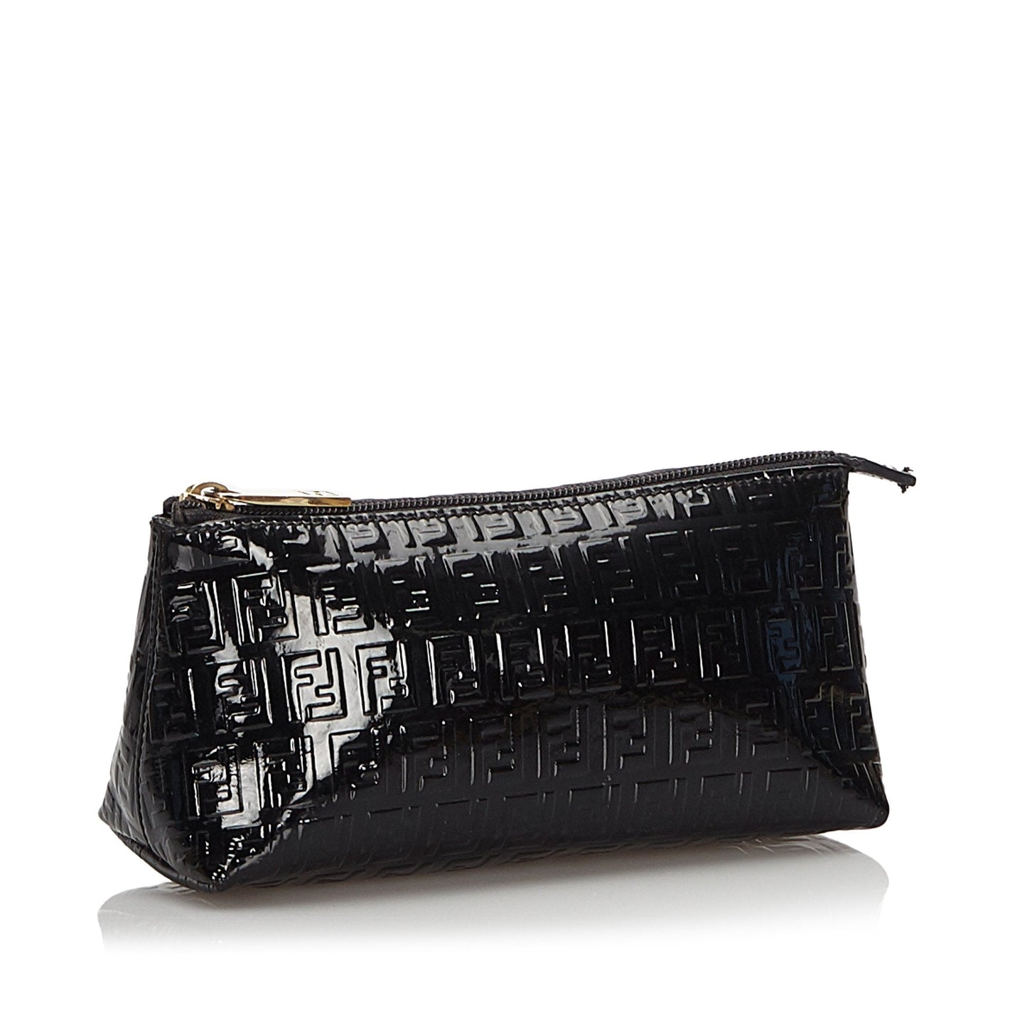 Fendi Black Patent Leather Zucchino Pouch Italy