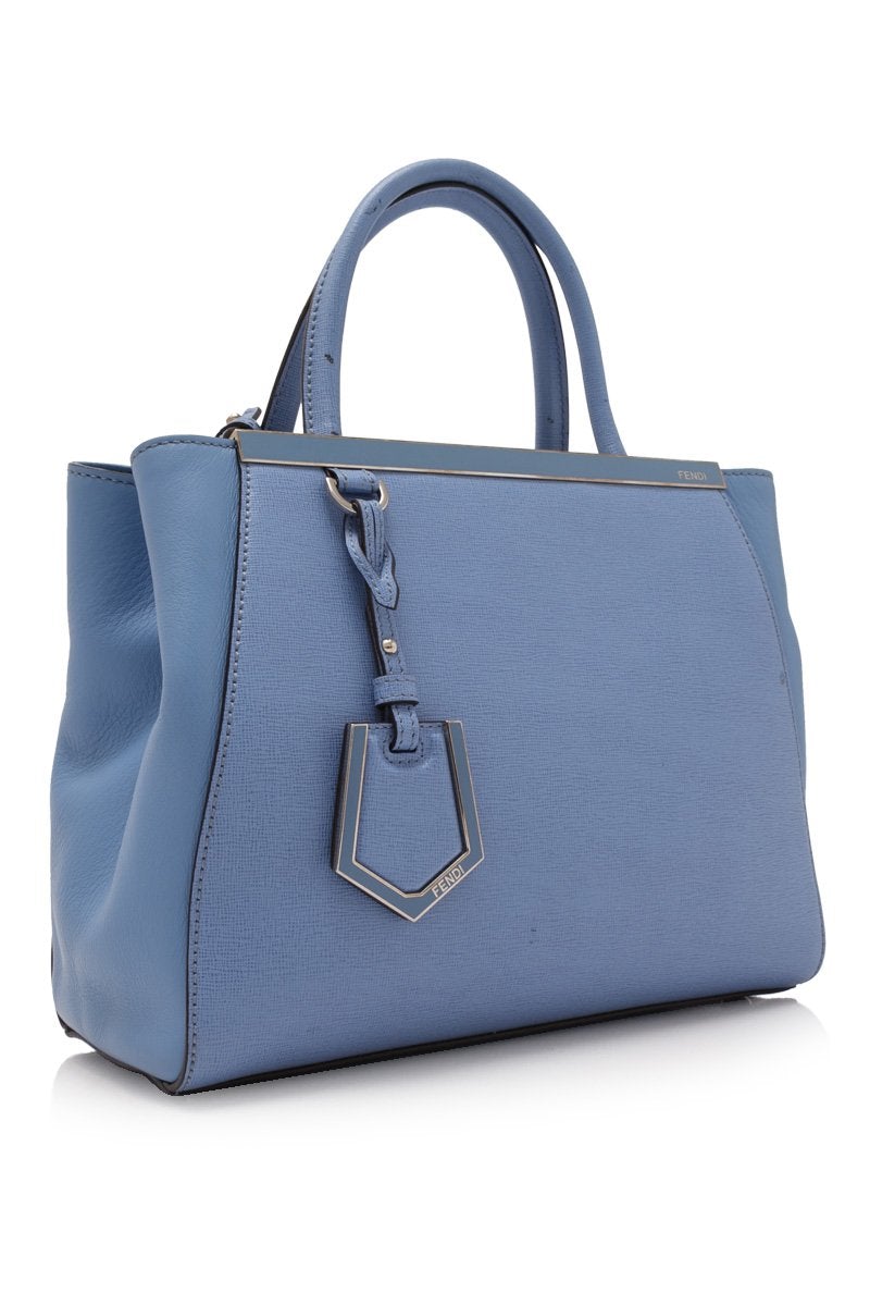 Fendi Blue Calf Leather 2Jours Satchel Italy