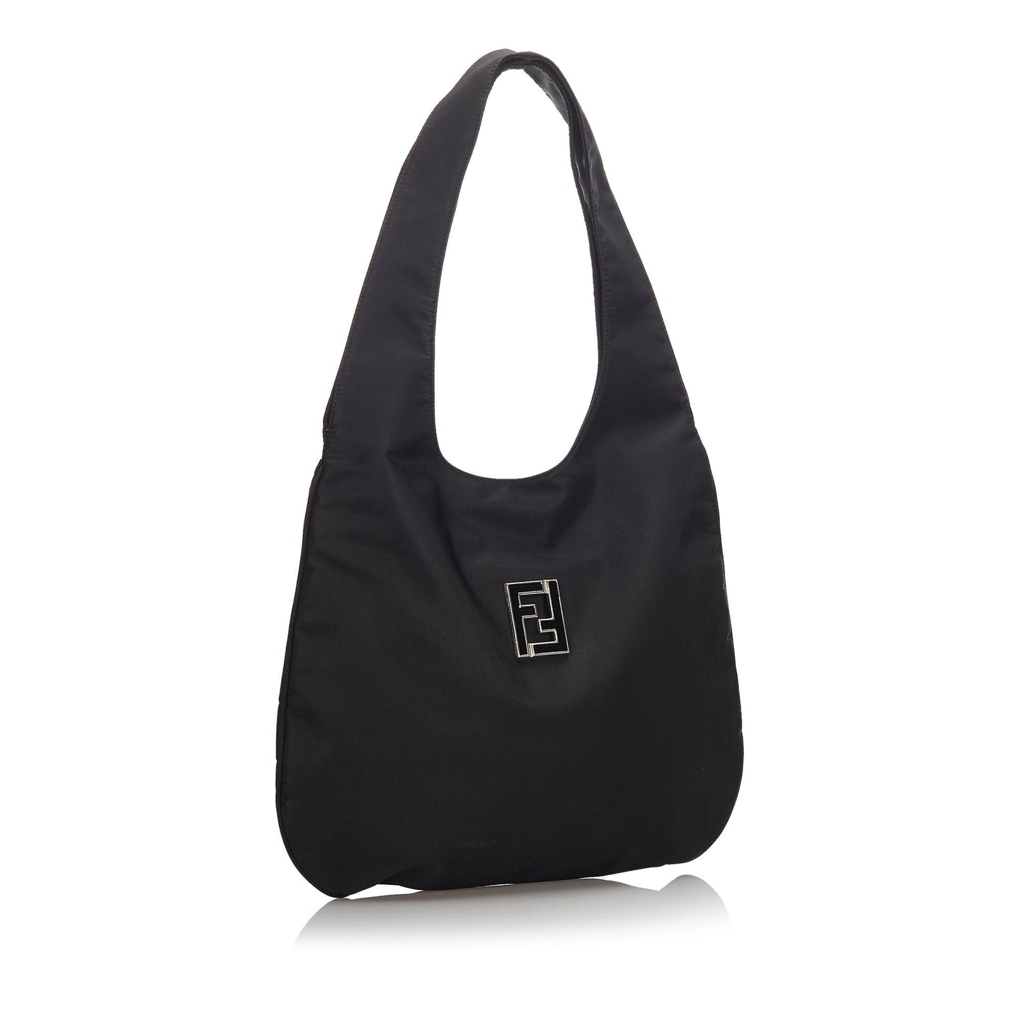 Fendi Black Nylon Fabric Hobo Bag Italy