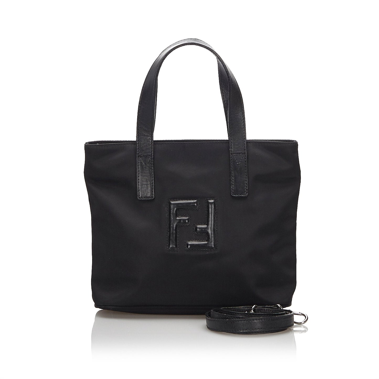 Fendi Black Nylon Fabric Satchel Italy