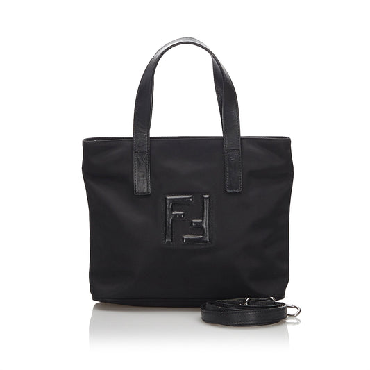 Fendi Black Nylon Fabric Satchel Italy
