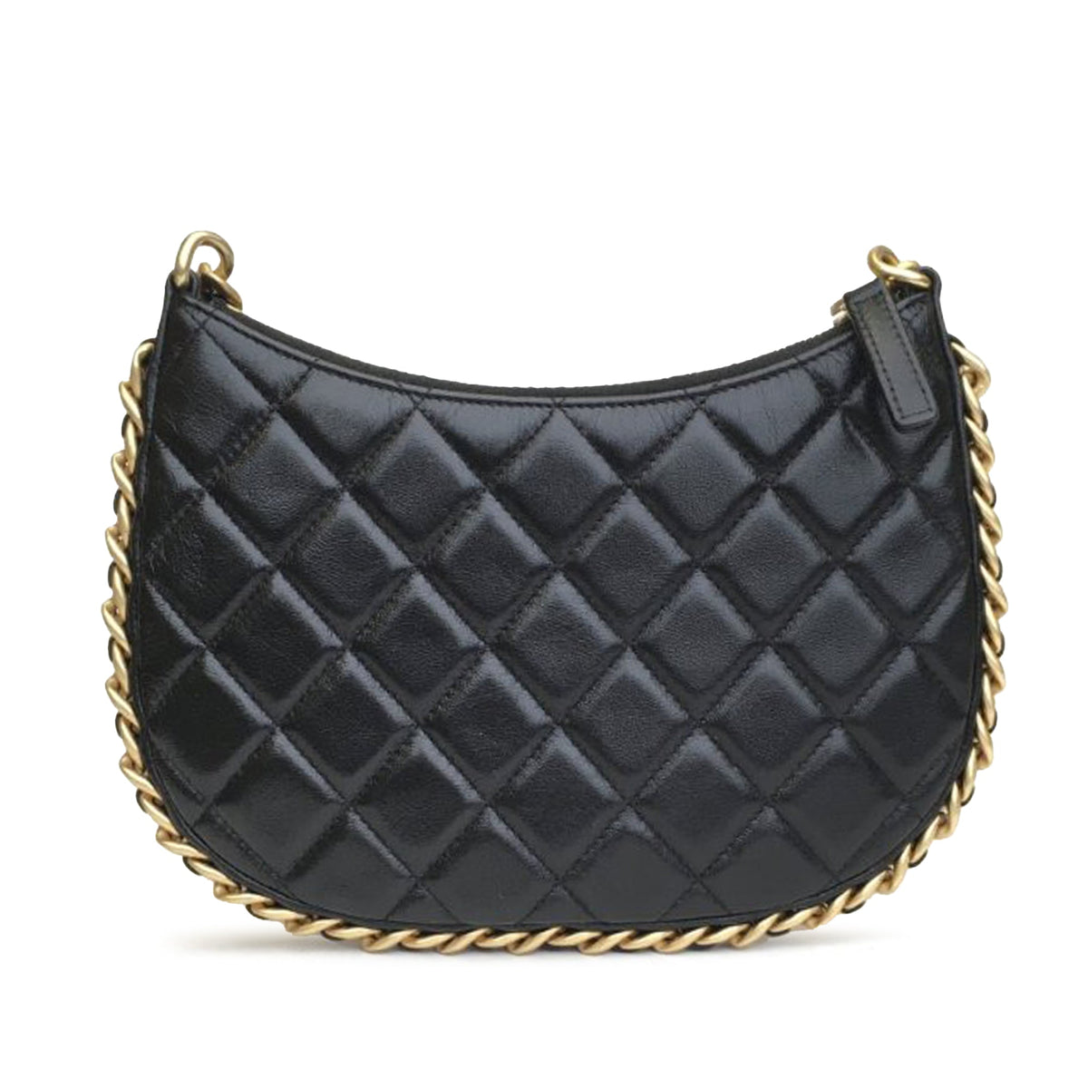 CHANEL Small Quilted Lambskin Chain Around Hobo Hobo Bag