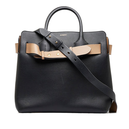 Burberry Belt Handbag Small Black Leather