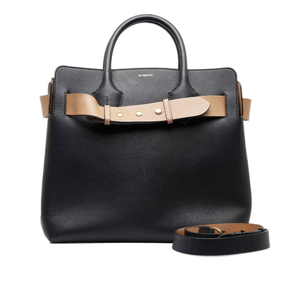 Burberry Belt Handbag Small Black Leather