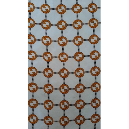Gucci Green Gold Brown G Logo Print Silk Scarf