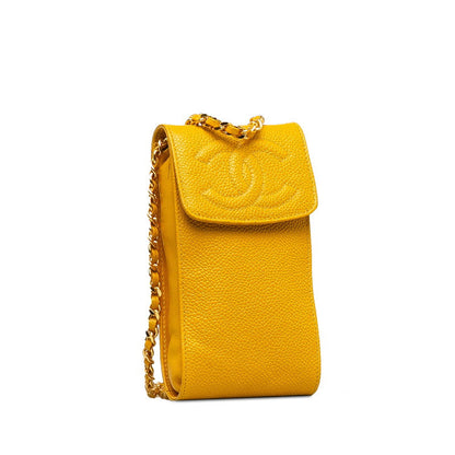 Chanel CC Caviar Phone Case Crossbody Bag Leather Shoulder Bag in Good condition