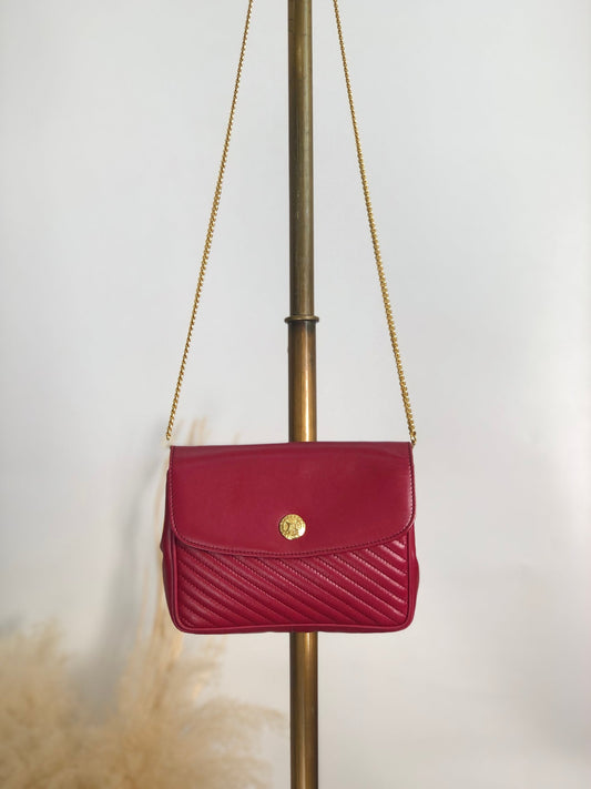 CELINE  Chain Shoulder bag Red Vintage vap3df