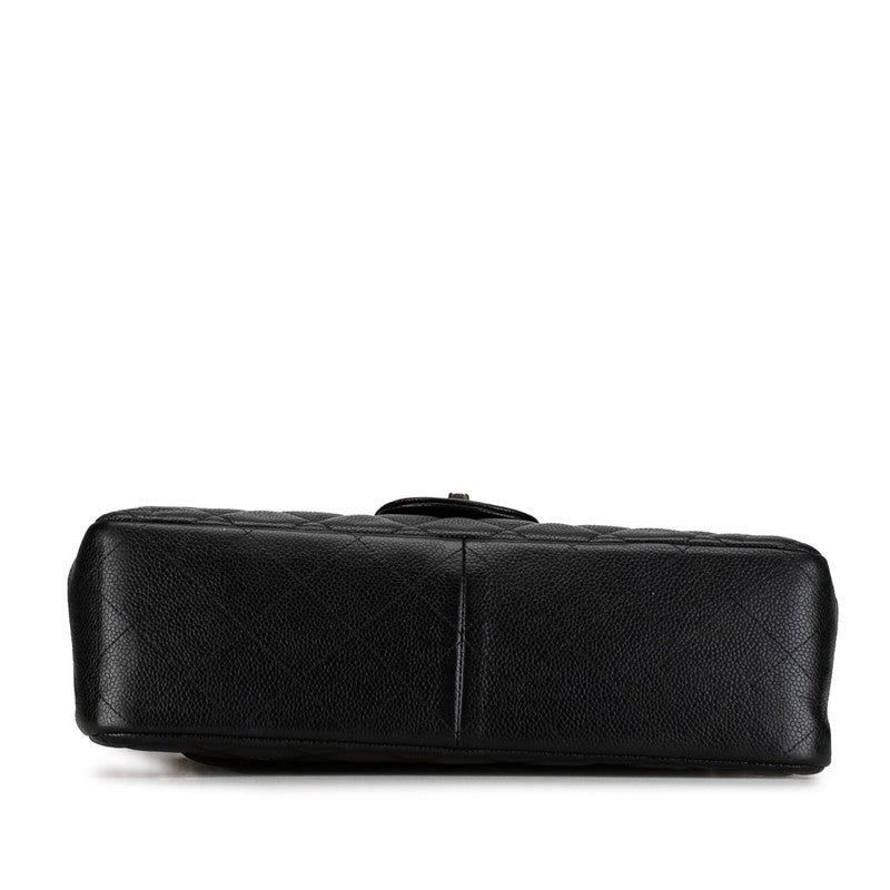 Chanel Jumbo Classic Caviar Double Flap Bag Leather Shoulder Bag in Good condition