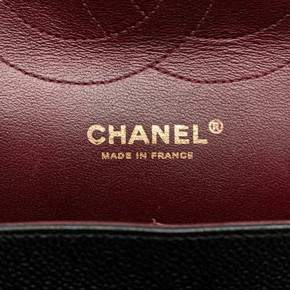 Chanel Jumbo Classic Caviar Double Flap Bag Leather Shoulder Bag in Good condition