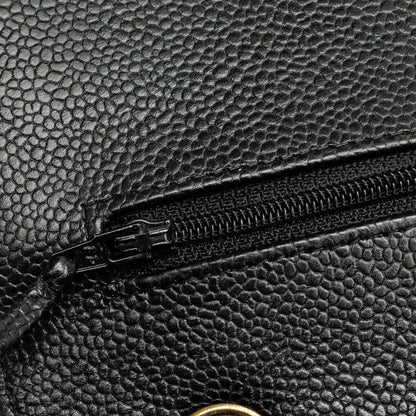 Chanel Jumbo Classic Caviar Double Flap Bag Leather Shoulder Bag in Good condition