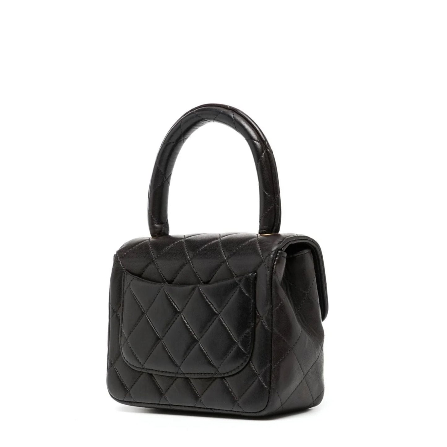 Kelly Quilted Mini Flap Bag Black