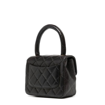 Kelly Quilted Mini Flap Bag Black