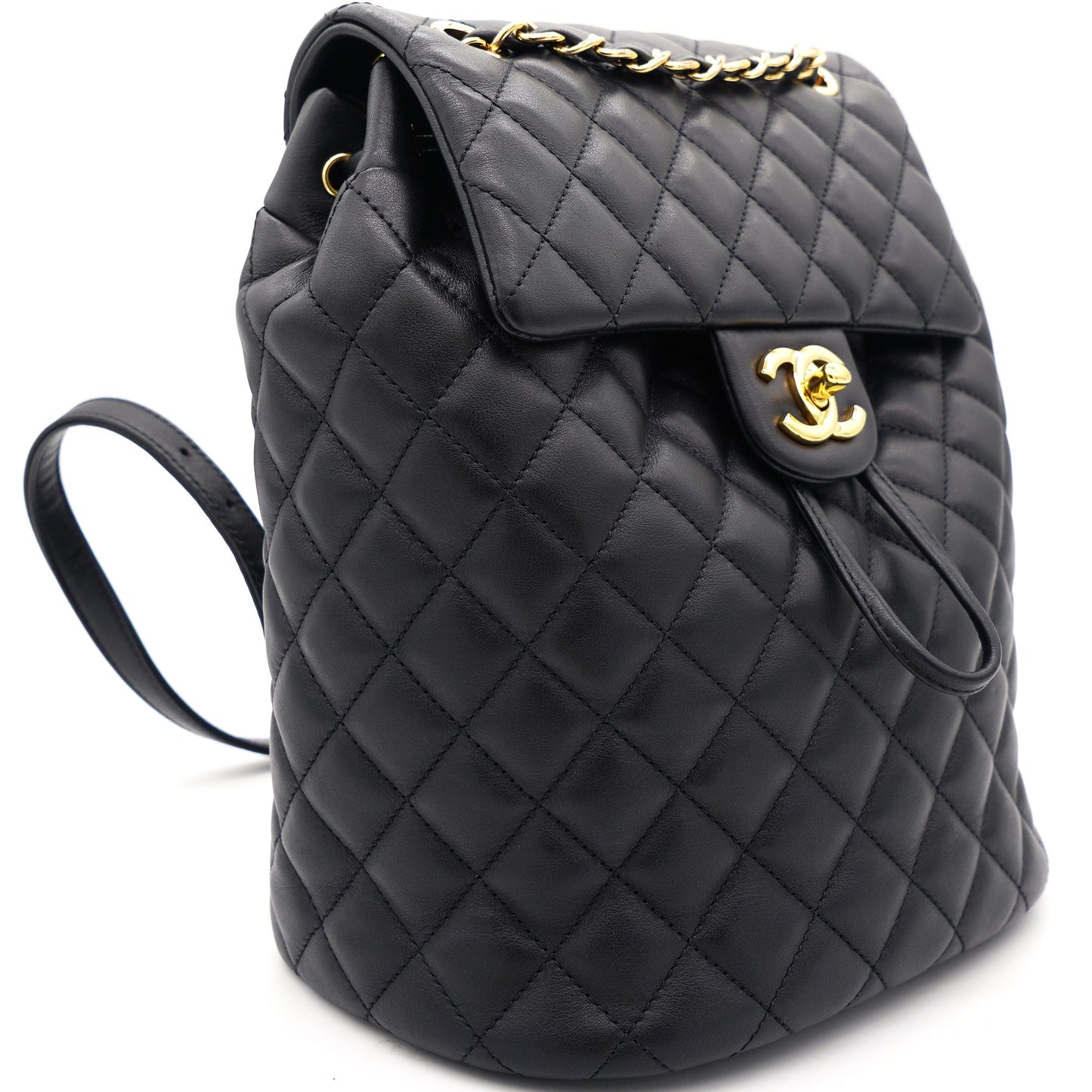 Calfskin Quilted Small Urban Spirit Backpack Black
