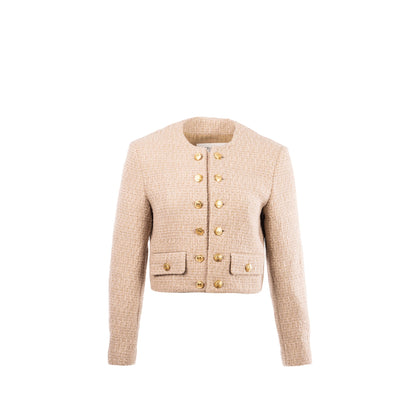 Celine size 34 Chasseur Jacket in Braided Boucle Tweed Corde beige