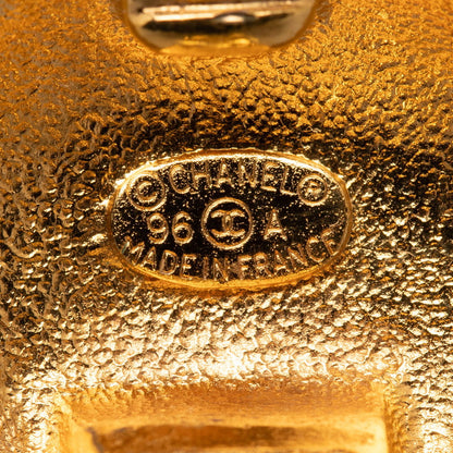 Chanel Vintage Coco Rope Motif Earrings Gold