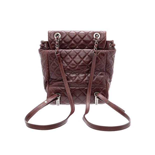 CHANEL Paris-Salzburg Mountain Maroon Calfskin Leather Backpack