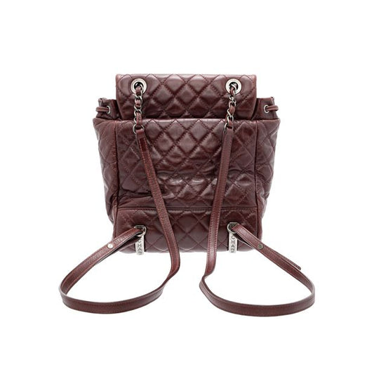 CHANEL Paris-Salzburg Mountain Maroon Calfskin Leather Backpack