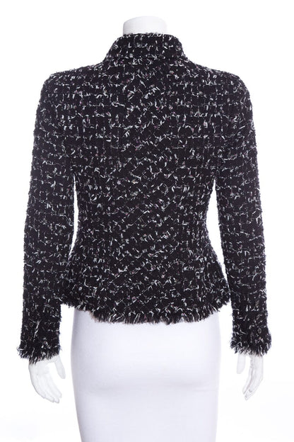 Chanel Cruise 2006 Navy Fantasy Tweed Tie Neck Blazer SZ 34