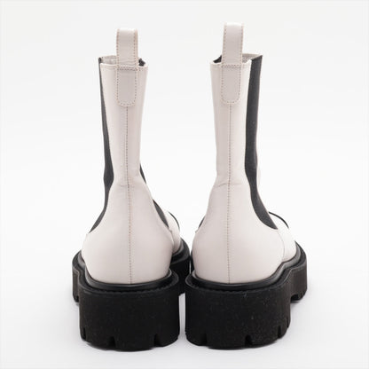 Chanel Coco Brand Leather Patent Sidewear 37  White G38218