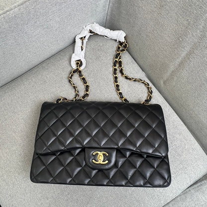 Chanel Classic Double Flap Bag Jumbo Black Lambskin