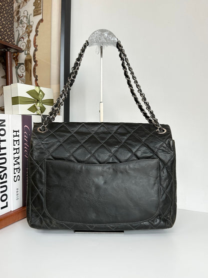 Chanel Waxed Leather Jumbo Flap bag #CEE